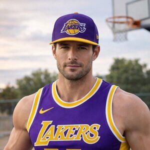 NEW ERA 59Fifty Los Angeles Lakers 2 Tone Fitted Hat NWT Size 7 5/8